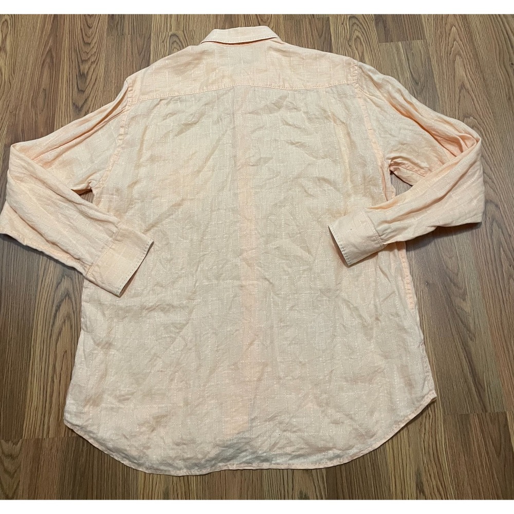 Tommy Bahama Shirt Mens Large Linen Woven Button Front Crest Patch - Picture 10 of 10